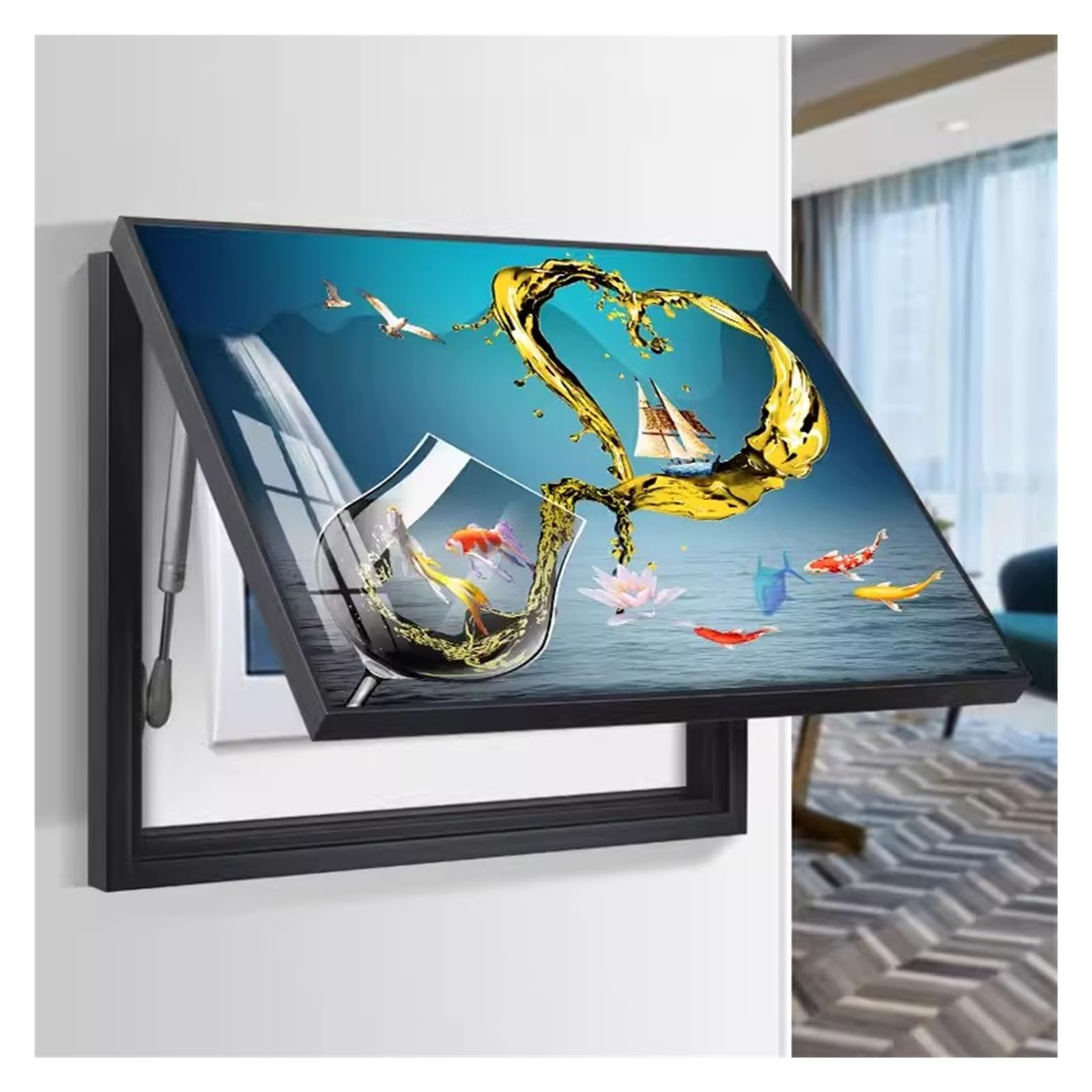 Electric Meter Box Decor Power Switch Hide Cover Wall Canvas Poster Paintings Home Design Painting Decorative(White,55x45cm/21.7x17.7inch)