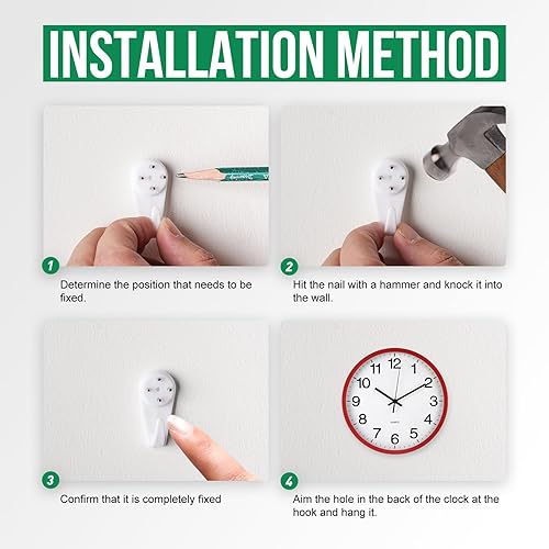 Miniatura 9 de Reloj de pared silencioso sin tictac, movimiento de cuarzo, estilo moderno, simple, redondo, de plástico, para hogar, oficina, escuela, sala de