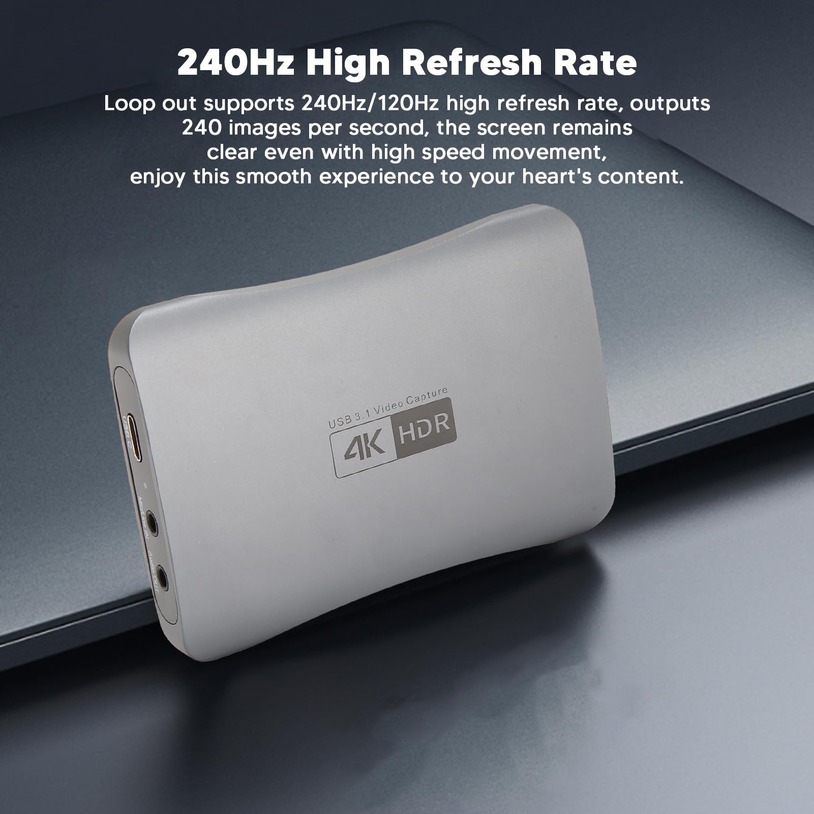 Tarjeta de Captura de Video 4K USB 3.1, Tarjeta de Captura de Video 4K con Salida Cíclica de Entrada 4K 60 Hz, Tarjeta de Captura de Video USB con Disipación de Calor Rápida,
