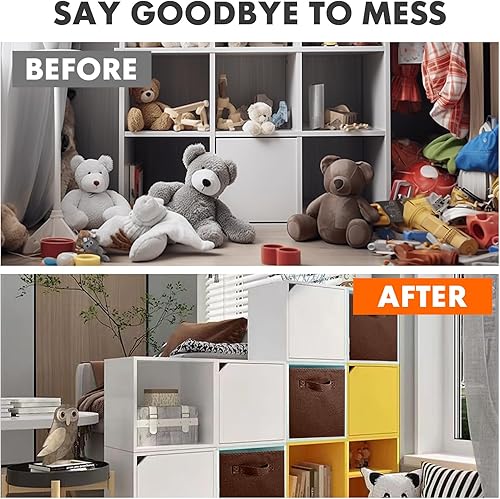 Miniatura 156 de ShellKingdom Contenedores de almacenamiento, cubos de almacenamiento plegables de tela y cajón organizador de almacenamiento de tela para armario