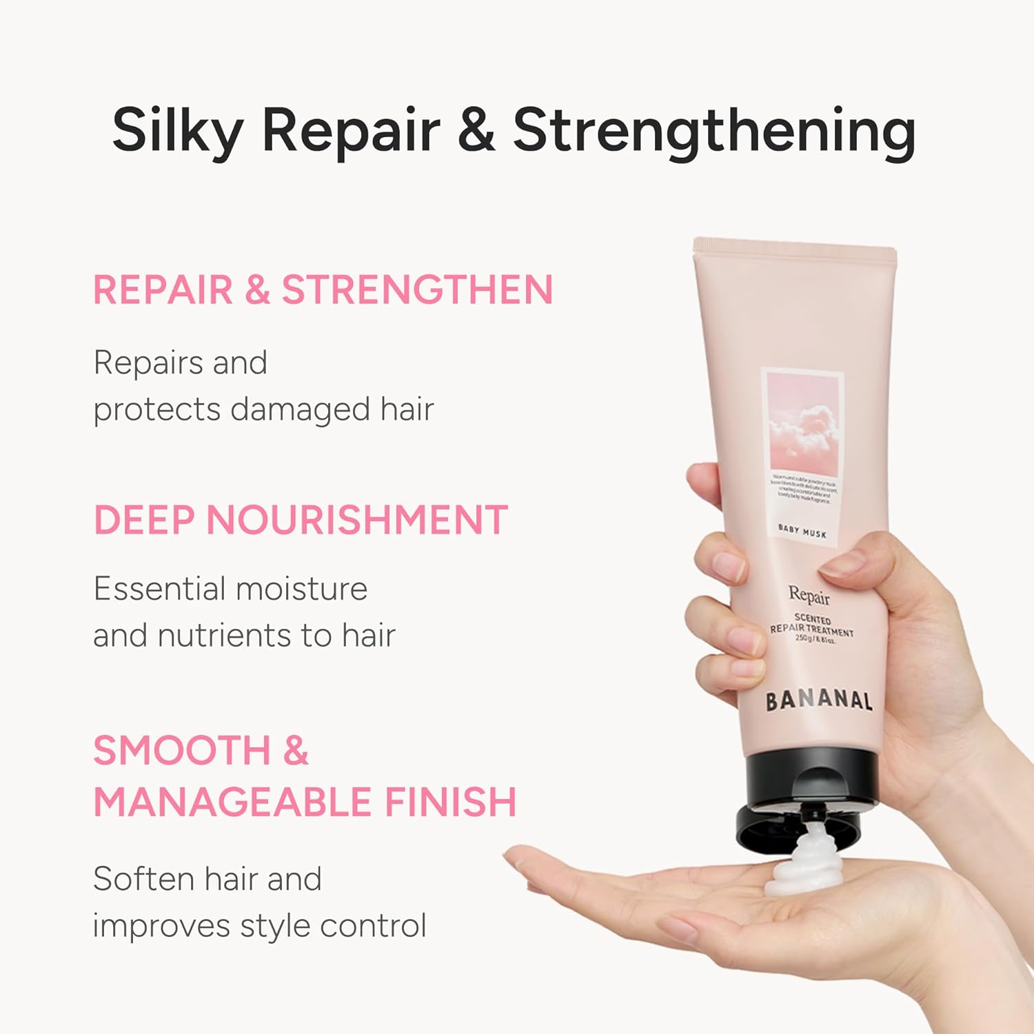 Scented Repair Treatment Mask – Protein-Enriched Deep Repair for Damaged Hair – 17 Amino Acids, Botanical Oils, Shea Butter & Ceramide – Korean Hair Conditioner, Baby Musk, 100 ml / 3.4 fl oz - Image 3
