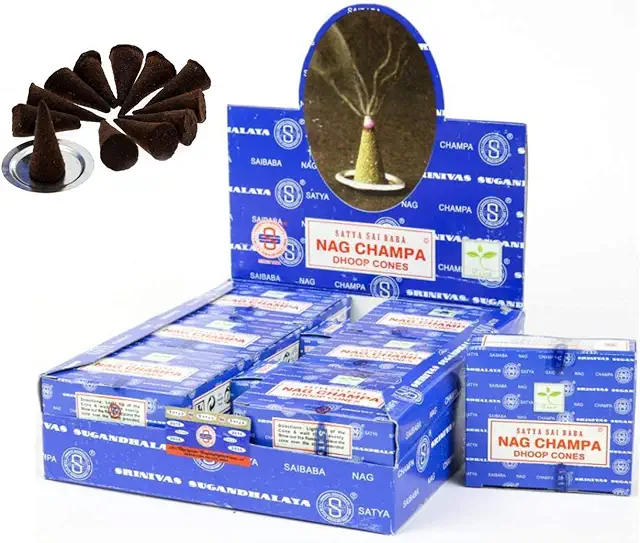 Satya Nag Champa Incense Cones - Premium Aromatic Cones for Home