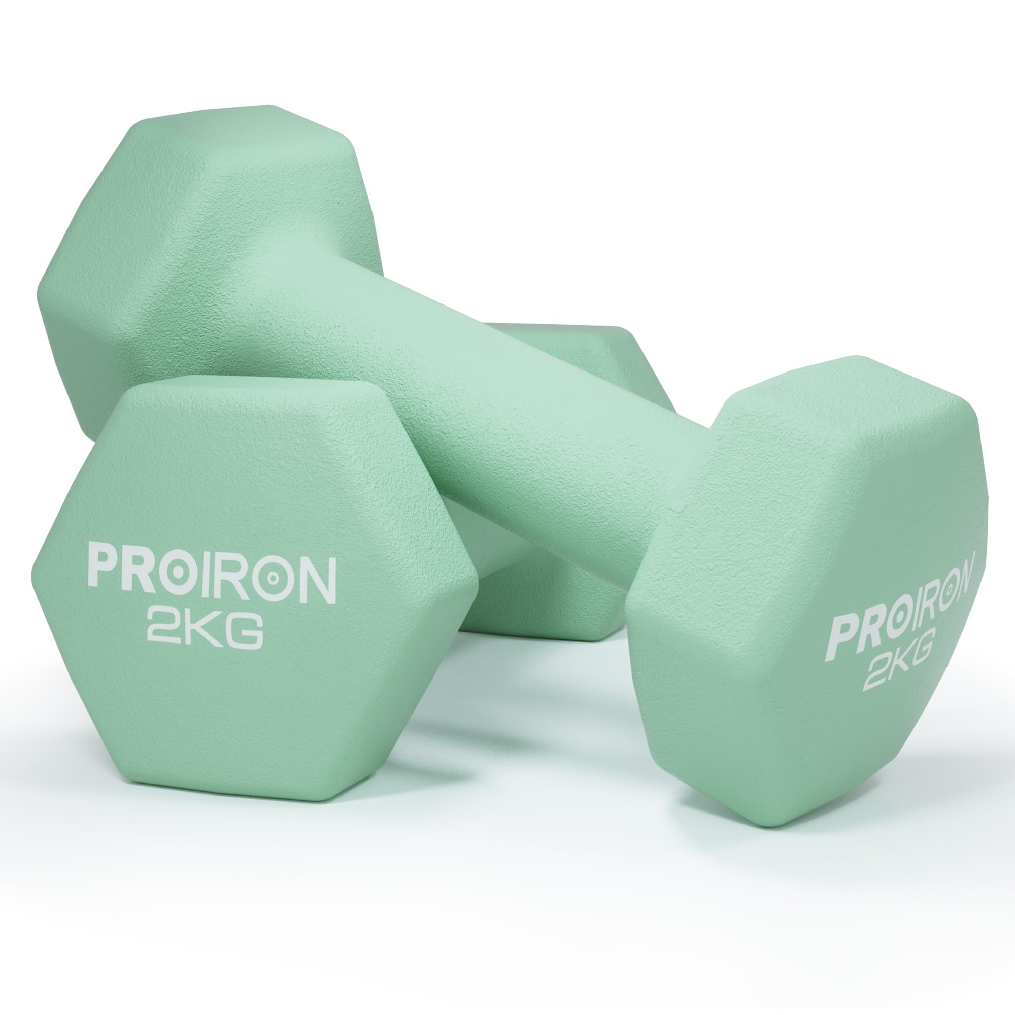 PROIRON Hex Neopren Hanteln, Frauen Hanteln set Anti-Rutsch kurzhanteln für Fitnessstudio Heimübung Arm Hand (1-10Kg, 2er-Set)