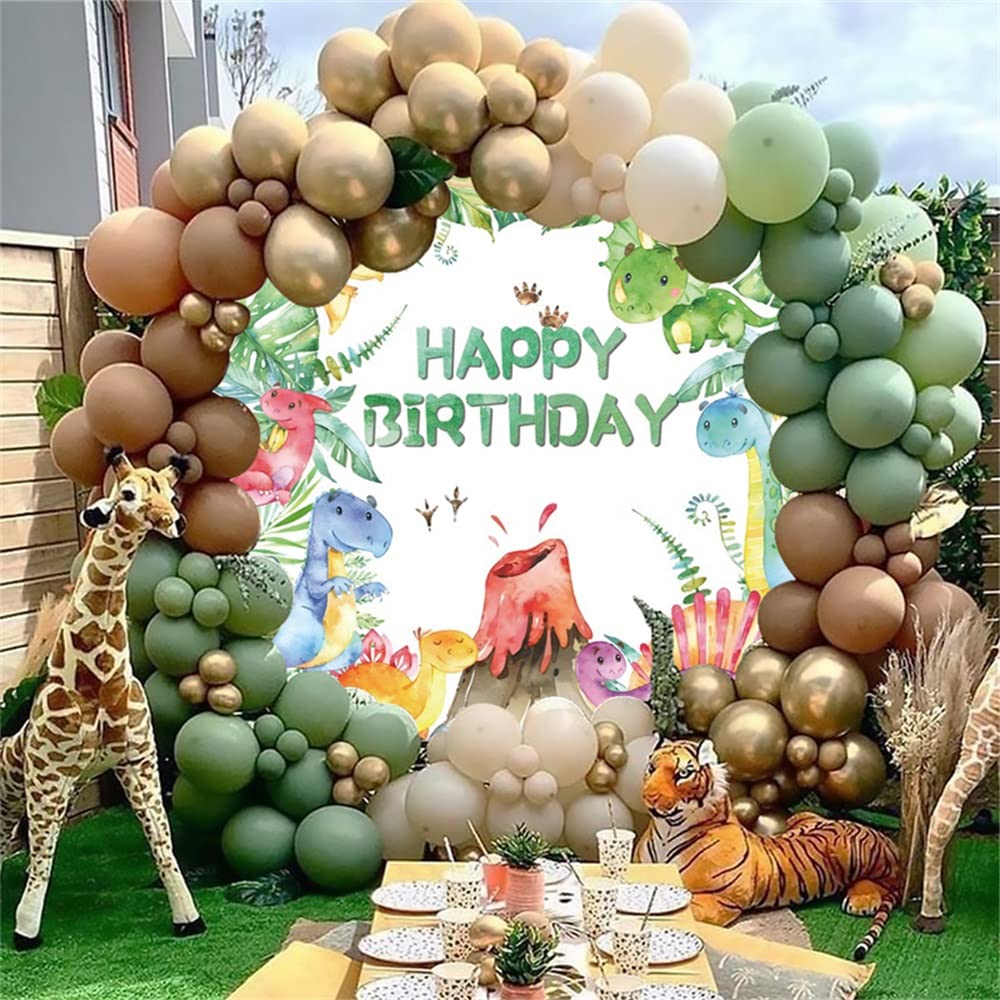Dinosaurio cumpleaños redondo telón de fondo tema de la selva feliz cumpleaños redondo telón de fondo niño niños dibujos animados dinosaurio fiesta de cumpleaños decoración fotografía fondo