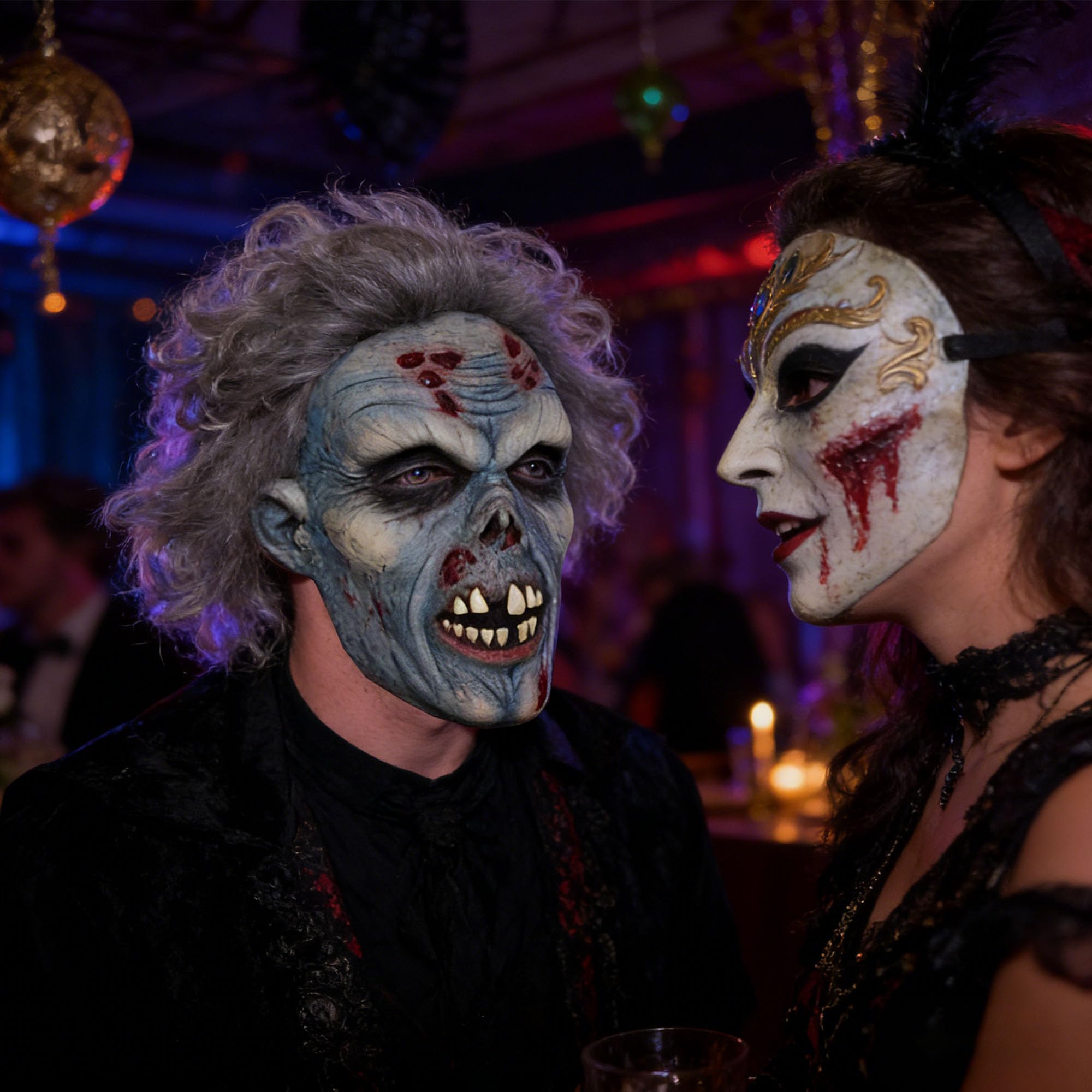 Halloween kostium impreza lateksowa ludzka realistyczna maska na głowę (stara kobieta) Maska wampira straszna maska potwora Halloween kostium demonony na rekwizyty cosplay