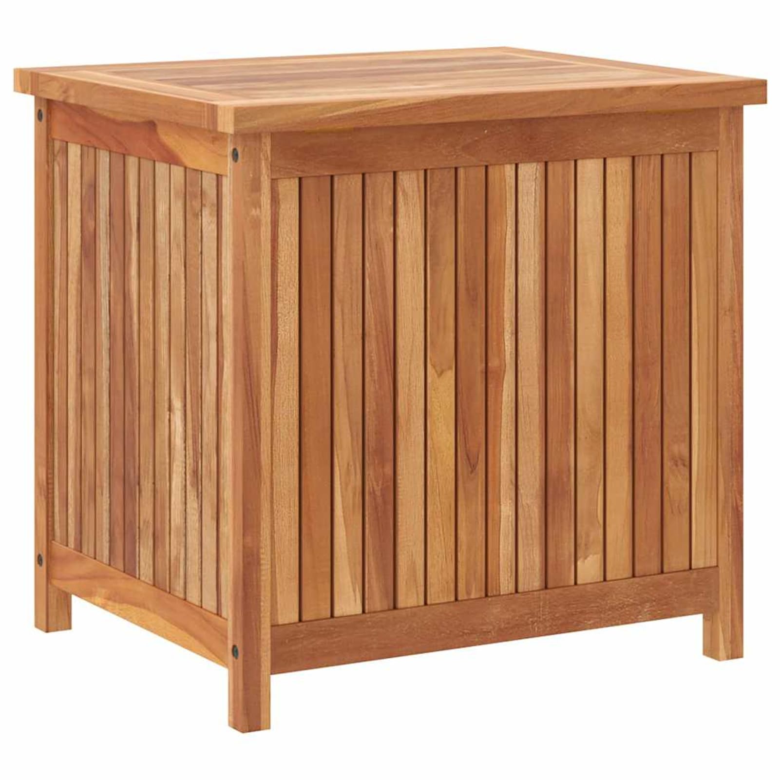 Gecheer Scatola portaoggetti da giardino, 60 x 50 x 58 cm, in legno di teak solido, per esterni, organizer per attrezzi da giardino, cassapanca per cuscini per balcone, piscina, terrazza