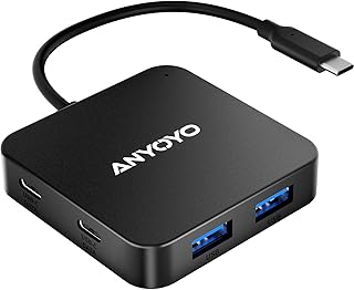 6 Ports USB Hub 3.0, USB C/A Hub with 3 USB-A 3.0, 2 USB-C 3.0 and 1 USB-C Power Delivery Port, USB Hub for Laptop PC, USB Hub with Multi Usb Port, USB C Hub Multiport Adapter for Printer, Flash Drive