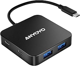6 Ports USB 3.0 Hub, USB C/A Dock with 3 USB-A 3.0, 2 USB-C 3.0 for Laptop PC