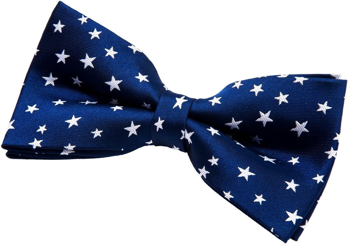 Retreez Classic Stars Woven Microfiber Pre-tied Bow Tie (5")