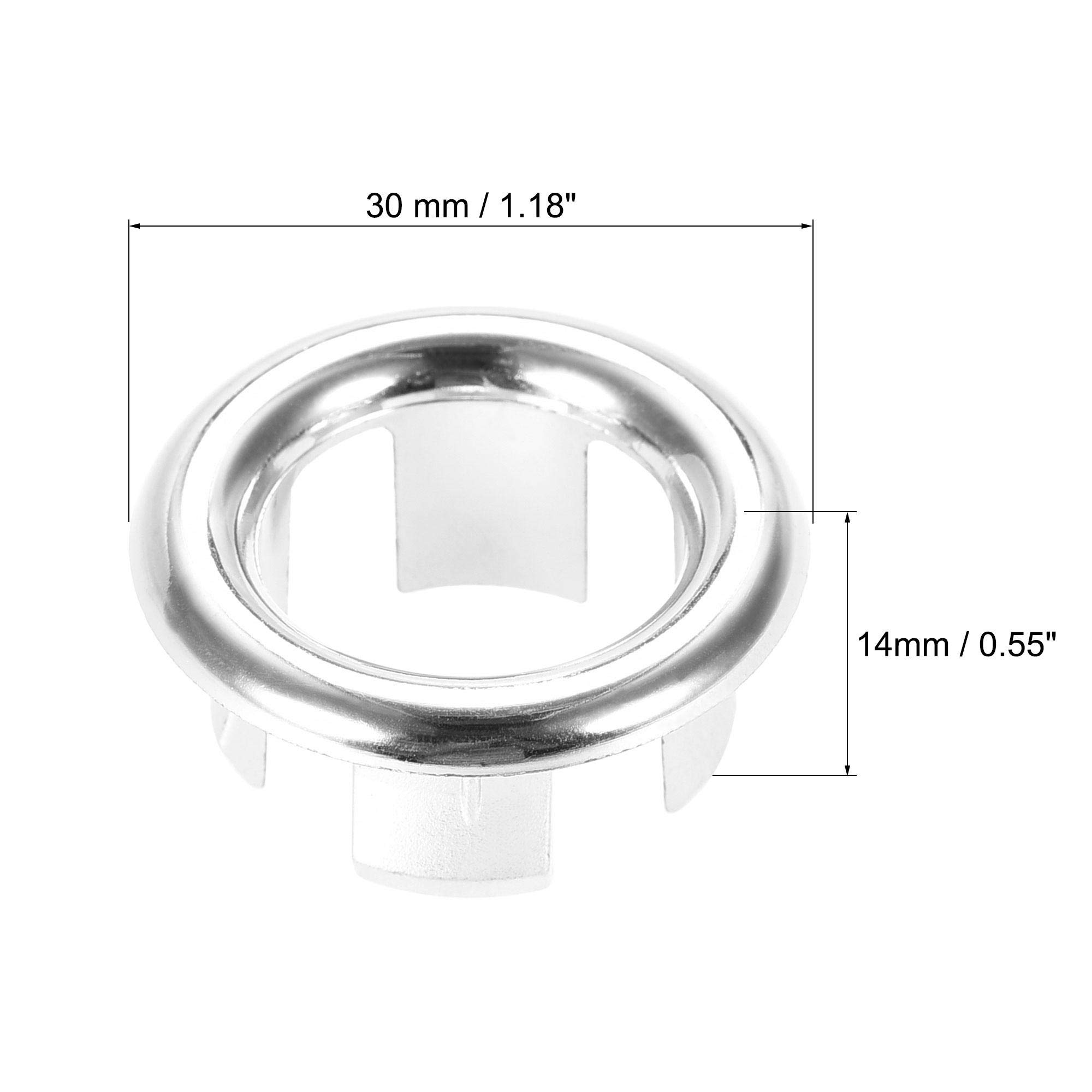 VRSS 6-Claw Sink Overflow Cover Rings - Brushed Nickel, 6 Pack, Fits 22-25mm Holes For Bathroom & Kitchen