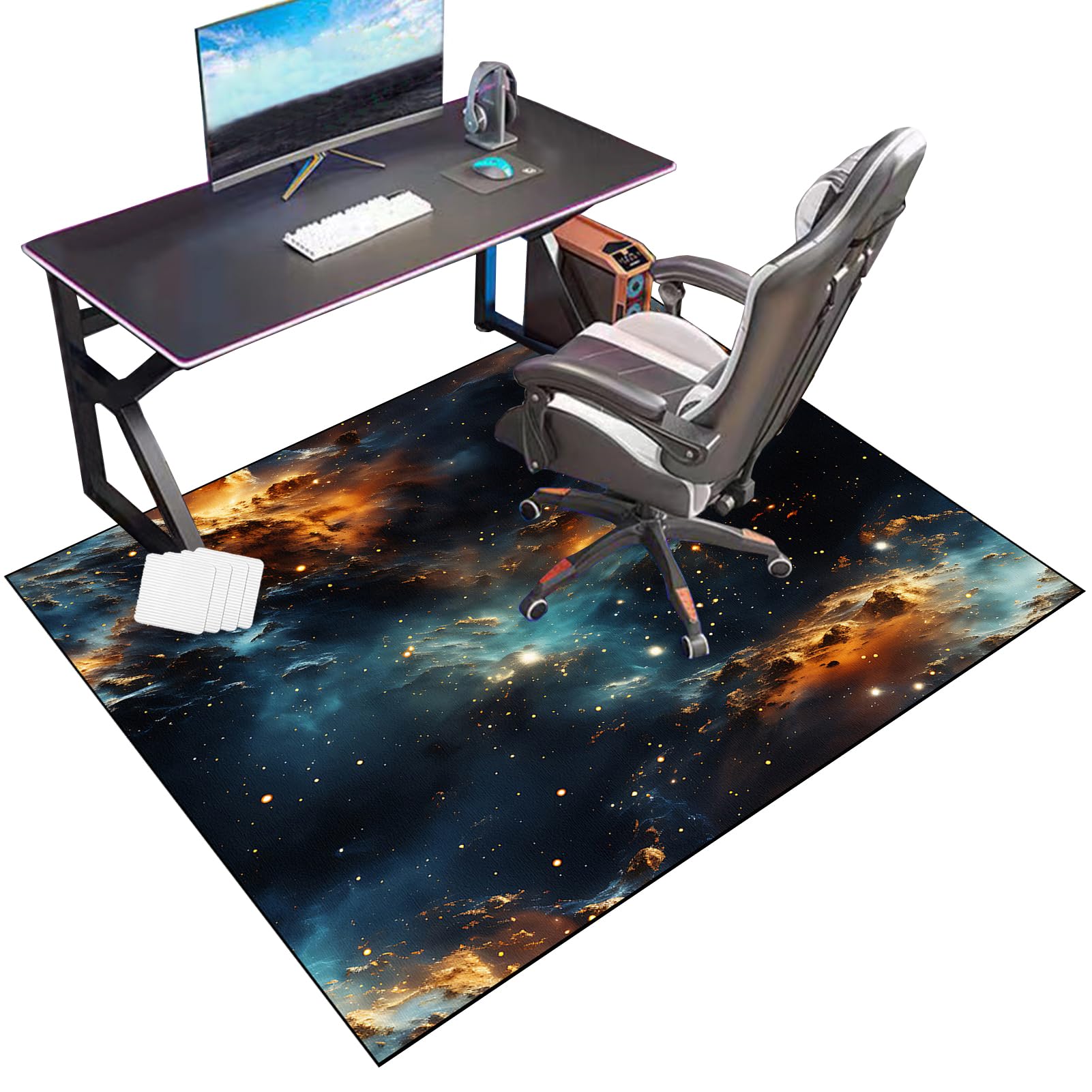 RxueSug Floor Protector Mat for Office Home Computer Gaming Chair Mat Carpet Protector Chair Mat Large Office Chair Mat for Hard Floor Non-slip Desk Chair Mat for Carpet Floors 80 x 100 cm