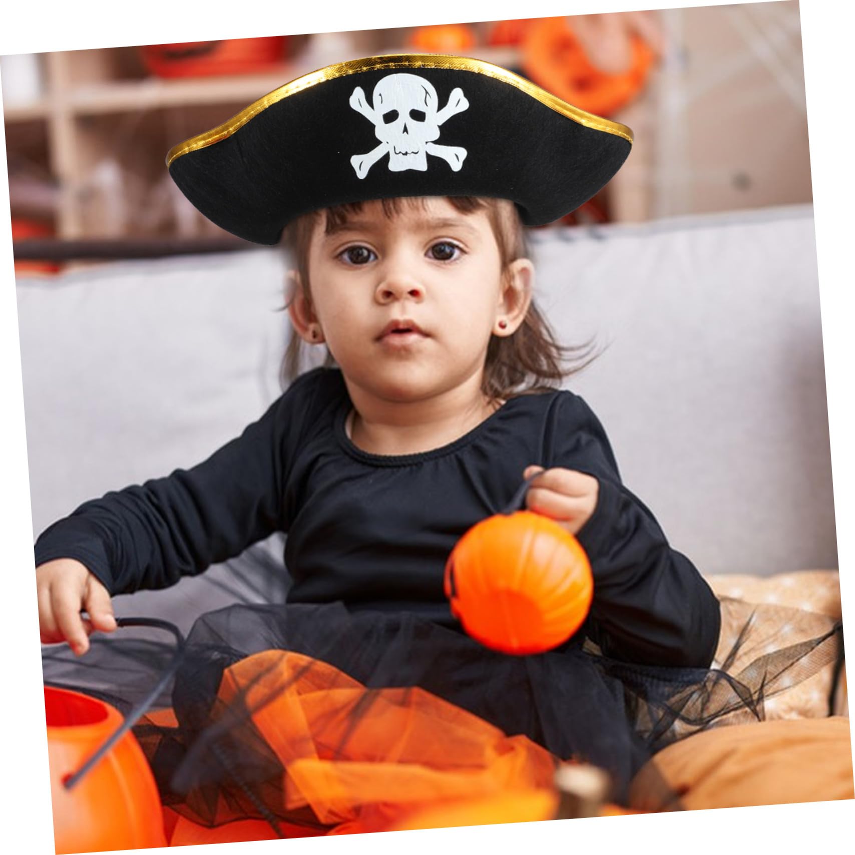 Healeved 6 Pezzi Cappello Pirata Cosplay per Halloween e Carnevale Accessorio Costume con Dorato e Argento Decorazione Festa Tema Pirata per Adulti