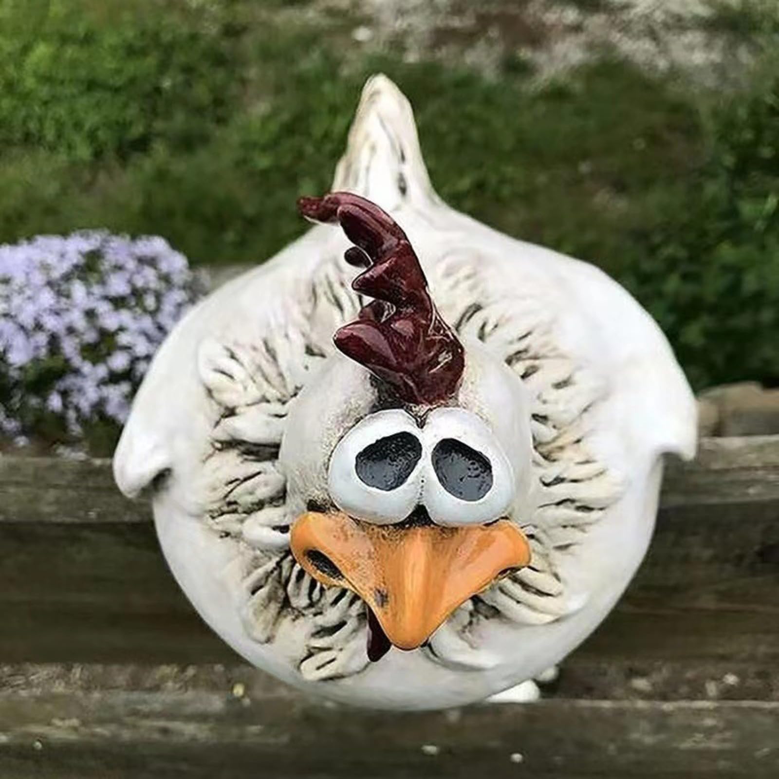 Decoración de Jardín de Resina - Diseño de Gallina, Figura de Animal, Estatuas (3 Unidades)