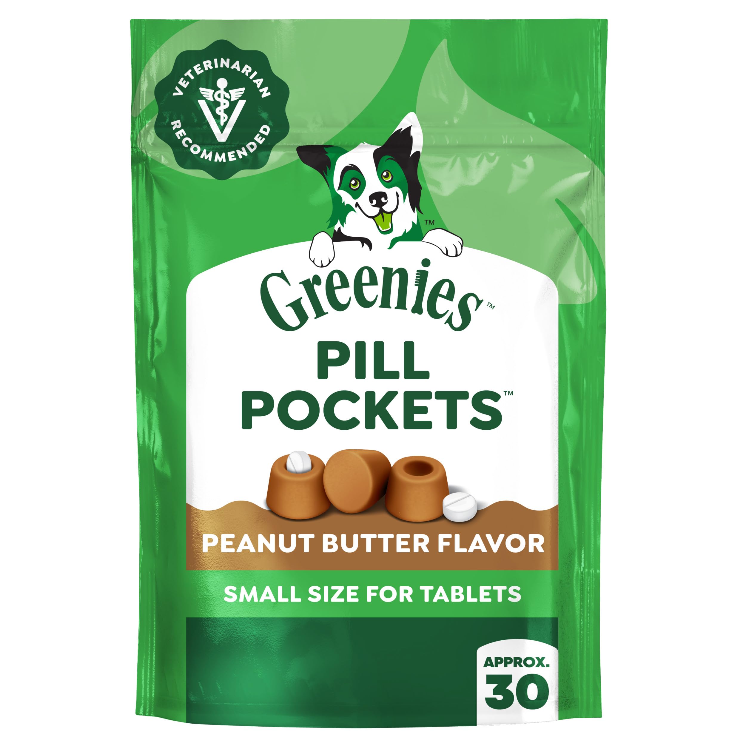 Greenies Pill Pockets Small Size Dog Treats, Peanut Butter, 3.2 oz