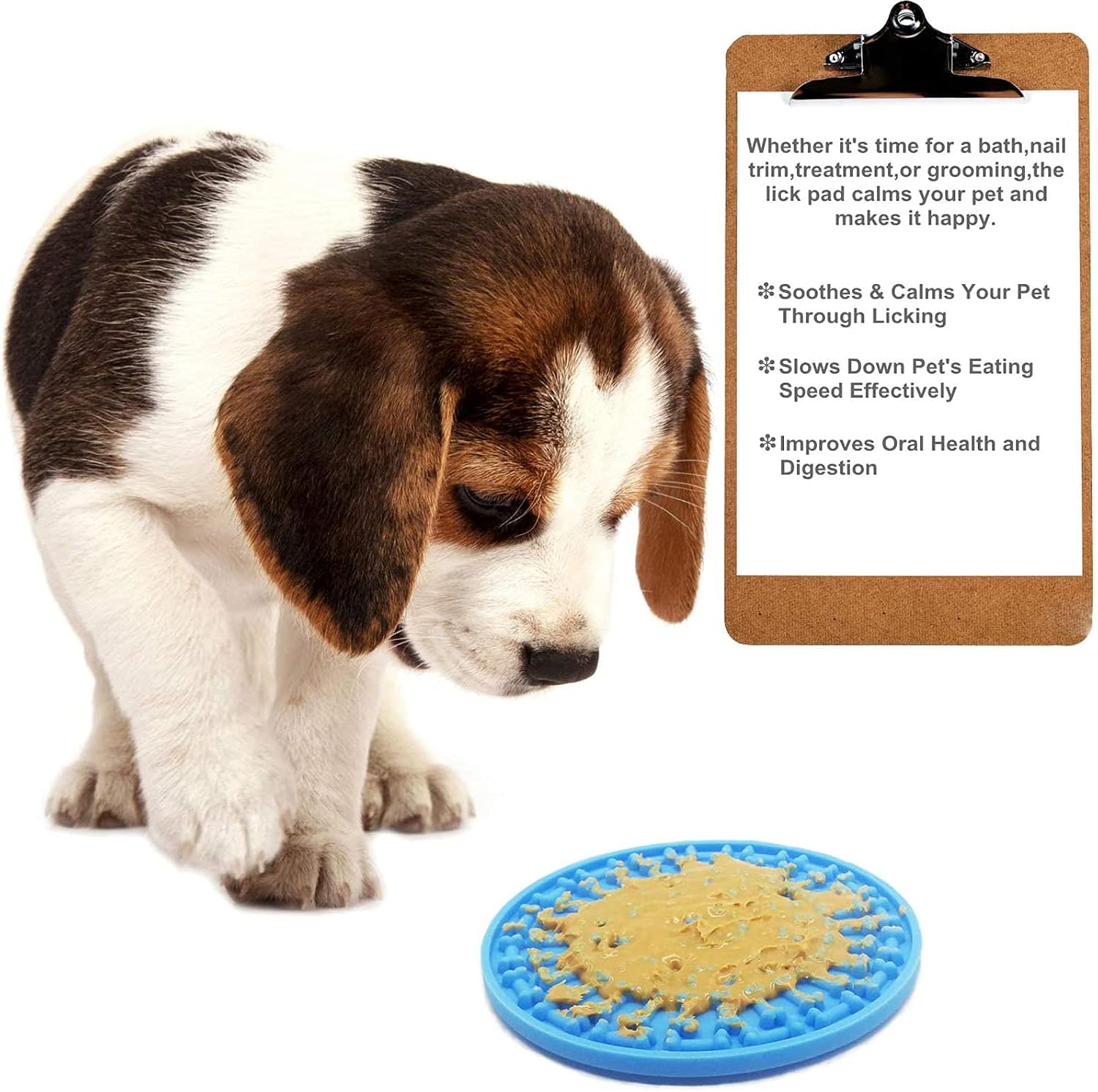 Helpcook Dog Lick Pad 2Pcs,Dog Bathing Distraction Device,Dog Treat Mat with Suction Cups,Dog Slow Feeder for Boredom & Anxiety Reduction,Perfect for Pet Bathing,Nail Clipping,and Other Stressful Time