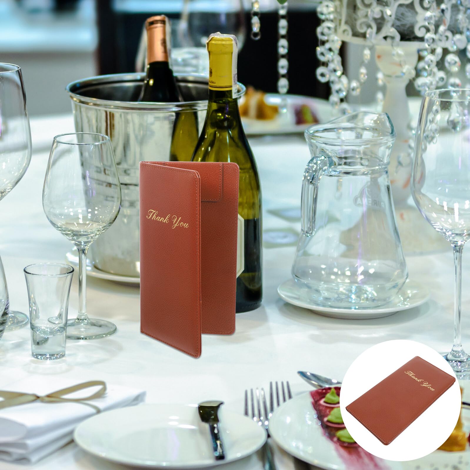 Yardenfun Braune Pu Menütafel mit Stilvollem Design für Hotel und Küche Effiziente Bestelllösung und Vielseitige Menükompatibilität für Restaurant und Gastronomie