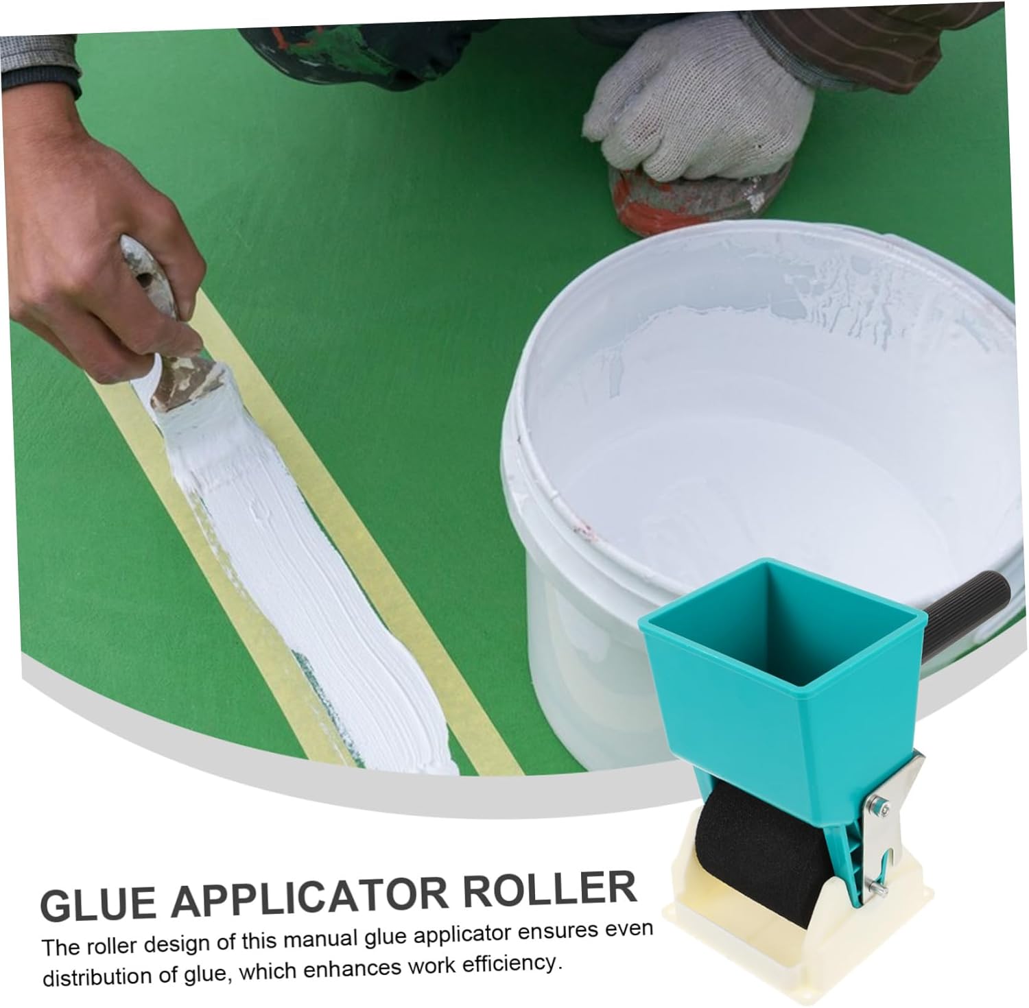 DOITOOL 2pcs Manual Gluer Roller Applicator for Small Paint Roller Coating Gluing Tool Double Sided Adhesive Handheld Glue