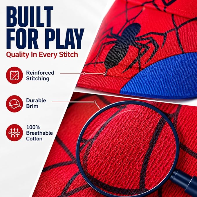 Marvel Spider-Man Adjustable Baseball Cap for Boys Ages 3–9 - Image 4