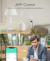 Vista 3 de GHome Smart Mini enchufe, enchufe de salida Wi-Fi compatible con Alexa y Google Home, control remoto con función de temporizador, no requiere