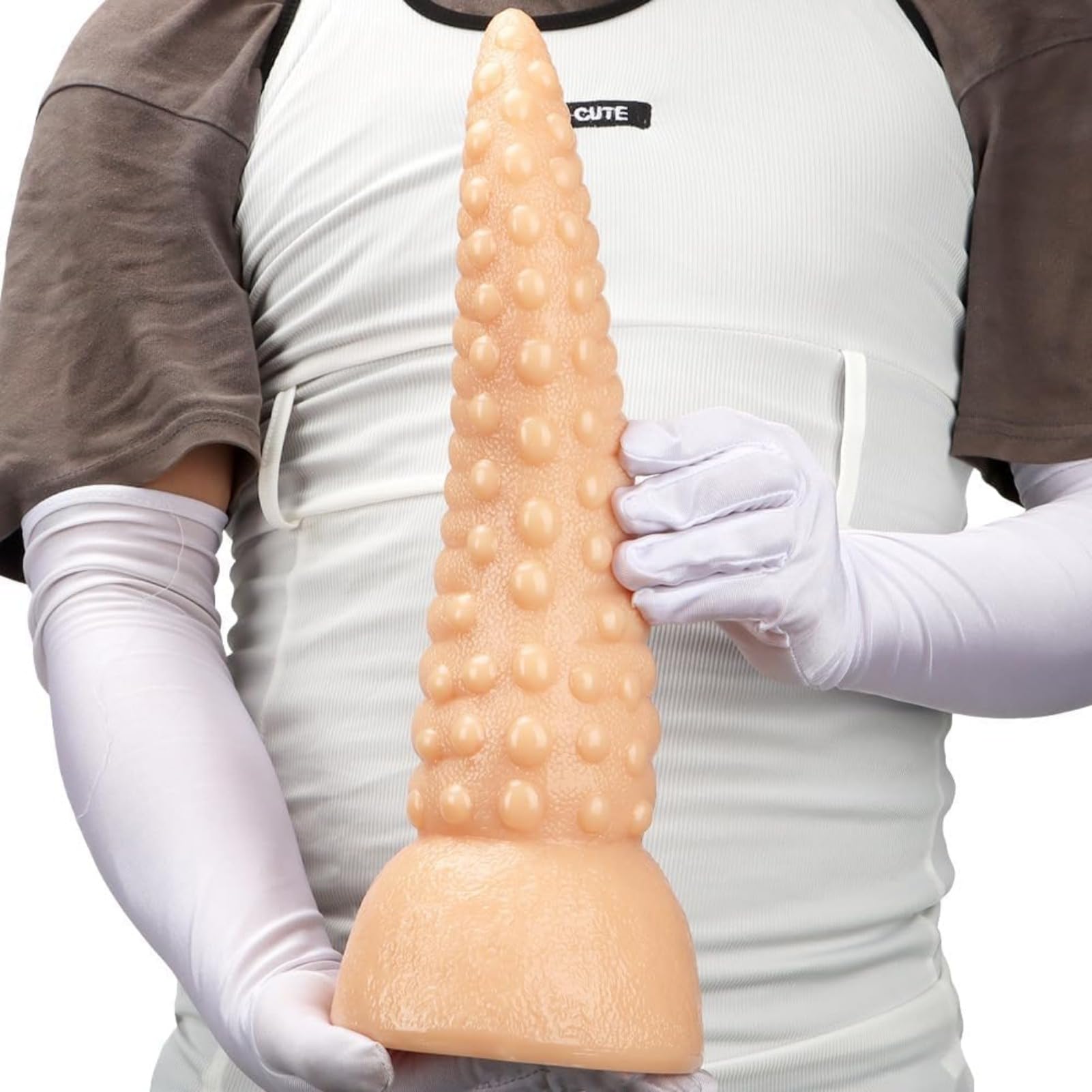 Dildo Tentacle Plug Anale - Dildo in Silicone da 35,5 cm con Ventosa Potente - Plug Anale Espansore Anale Masturbazione for Donne(Flesh)