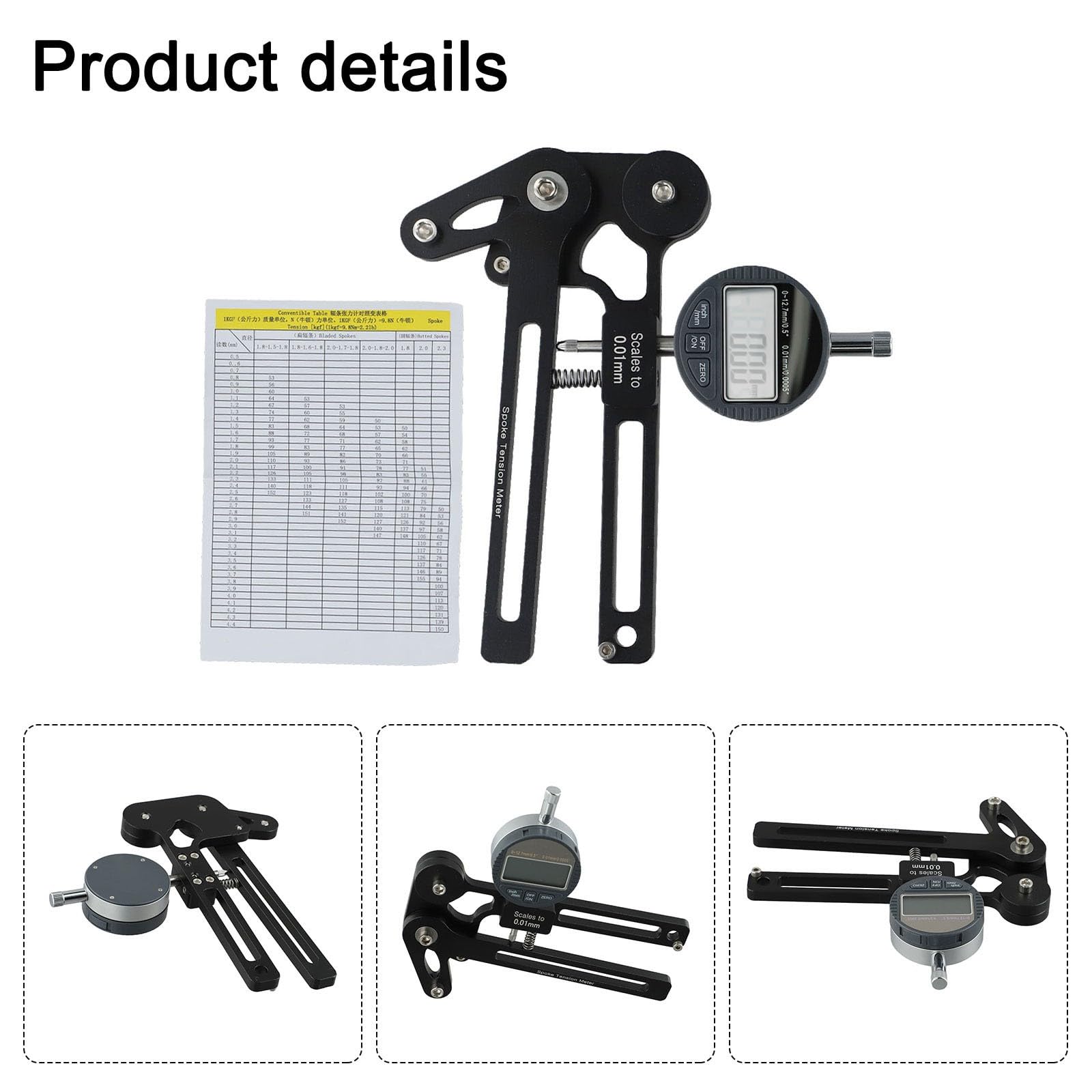 Speichen Spannlehre 26 275 700C 29 Zoll, für CNC-gefrästes Werkzeug aus Aluminiumlegierung, rotes elektronisches Modell