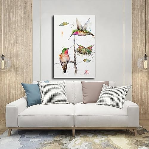 Miniatura 5 de Póster artístico de Dean Crouser impresiones artísticas de 16 pinturas de acuarela de la familia de colibríes sobre lienzo, póster de arte de pared,