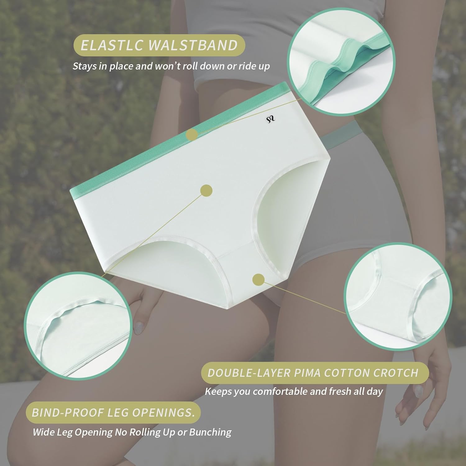 Womens High Waisted Tummy Control Underwear Full Coverage Comfort Briefs Moisture-Wicking Seamless Panties MultiPack - Image 4