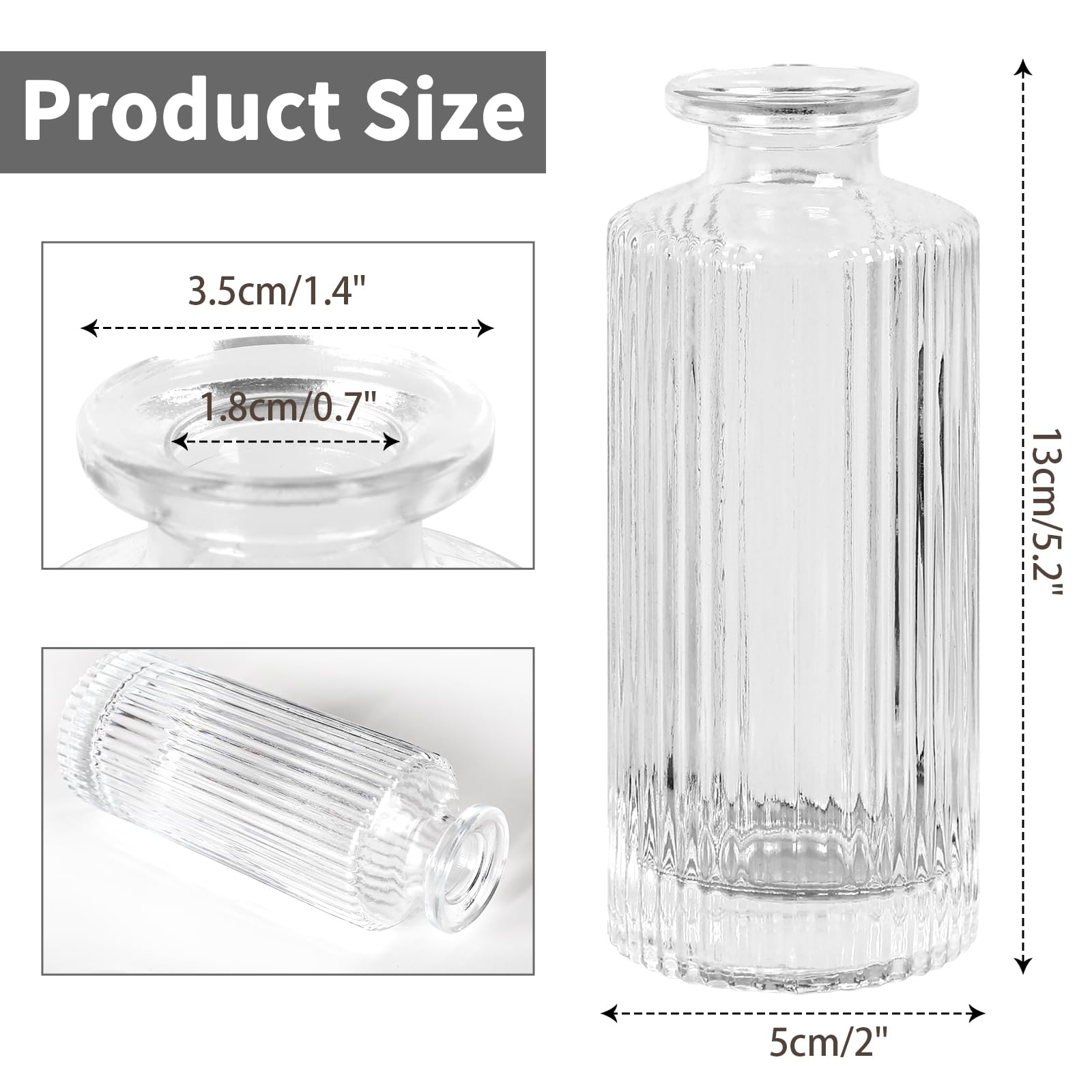 Juego de 40 jarrones de cristal, pequeños jarrones a granel, jarrón de flores para decoración de mesa de centro de mesa de boda, regalo de inauguración de la casa, Navidad, decoración del hogar