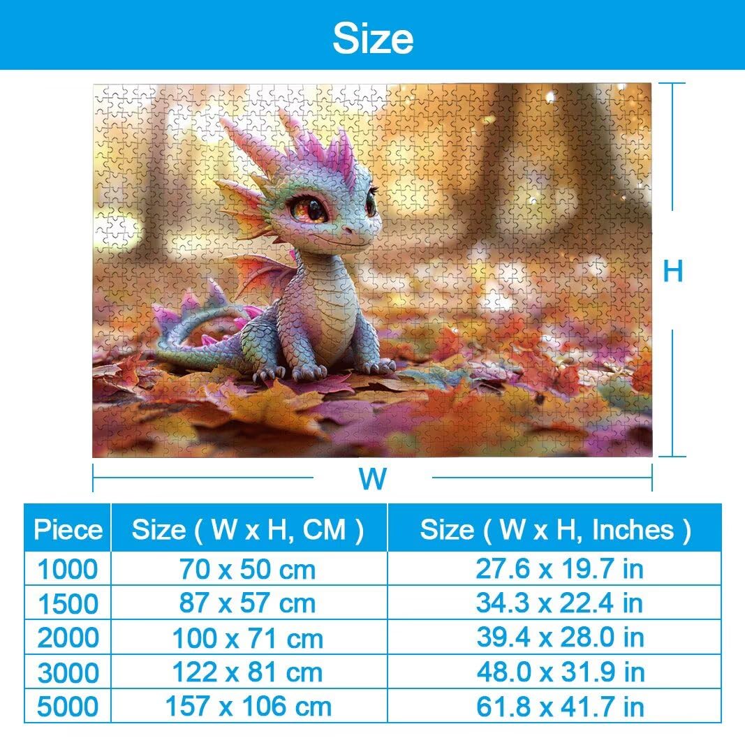 Puzzle 1000 Piezas, Puzzle Dragón de Madera para Adultos, Regalos -2182