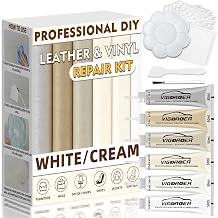 Vigorder Cream Leather Repair Kit for Furniture, Vinyl Repair Kit for Car Interior, Sofa, Jacket, Purse Super Easy Instructions to Fix Scratches, Tears, Holes, and Peeling