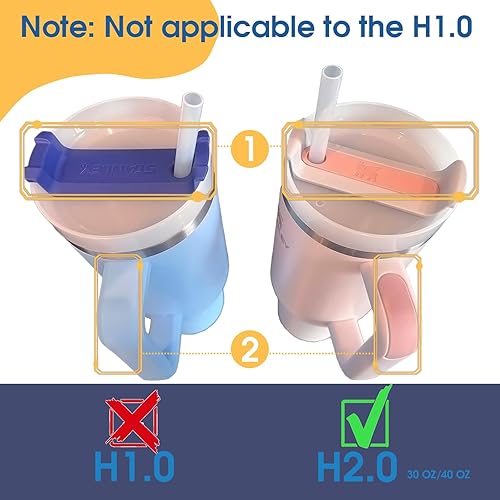 Miniatura 2 de LAEUZN Tapones de silicona a prueba de derrames para Stanley Cup - Compatible con vasos H2.0, de 30 oz40 onzas. Incluye 2 juegos de fundas para