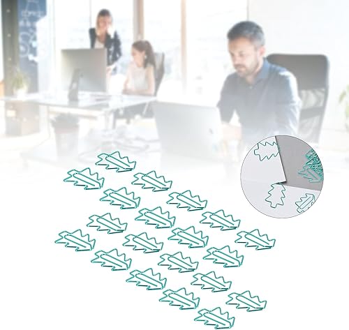 Miniatura 5 de Clips de papel con forma, 20 clips de papel verde, diseño de pino, pequeños clips de metal para diario, para organizar documentos, suministros de