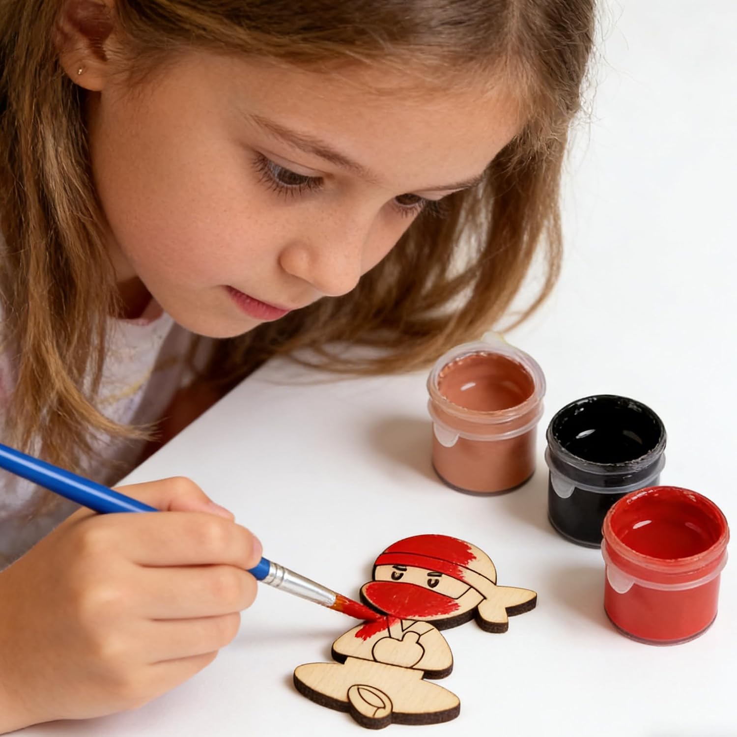 Xvvti 12PCS Ninja Party Favors - DIY Ninja Wood Painting Kits image 5