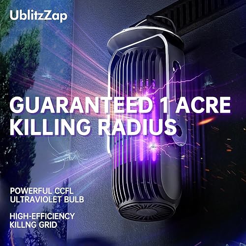 Miniatura 5 de Exterminador de insectos moderno 3 en 1 negro  Potente exterminador de mosquitos y moscas con eficiente mecanismo de atracción de CO2 y UV,