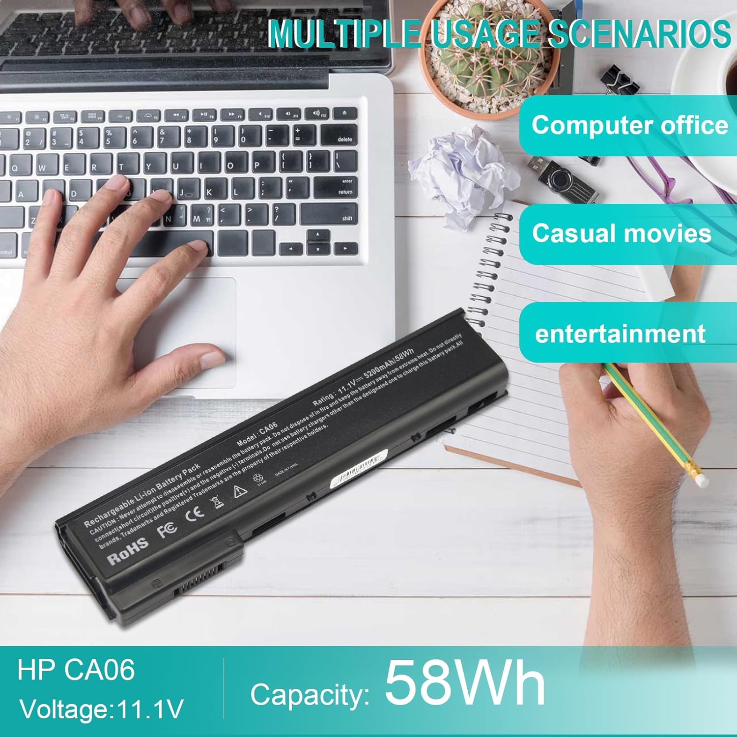Fancy Buying New CA06 CA06XL Laptop Battery for HP ProBook 350 640 645 650 655 G0 G1 G2, fits Hp Spare 718677-141 718677-421 718678-421 718755-001 718756-001