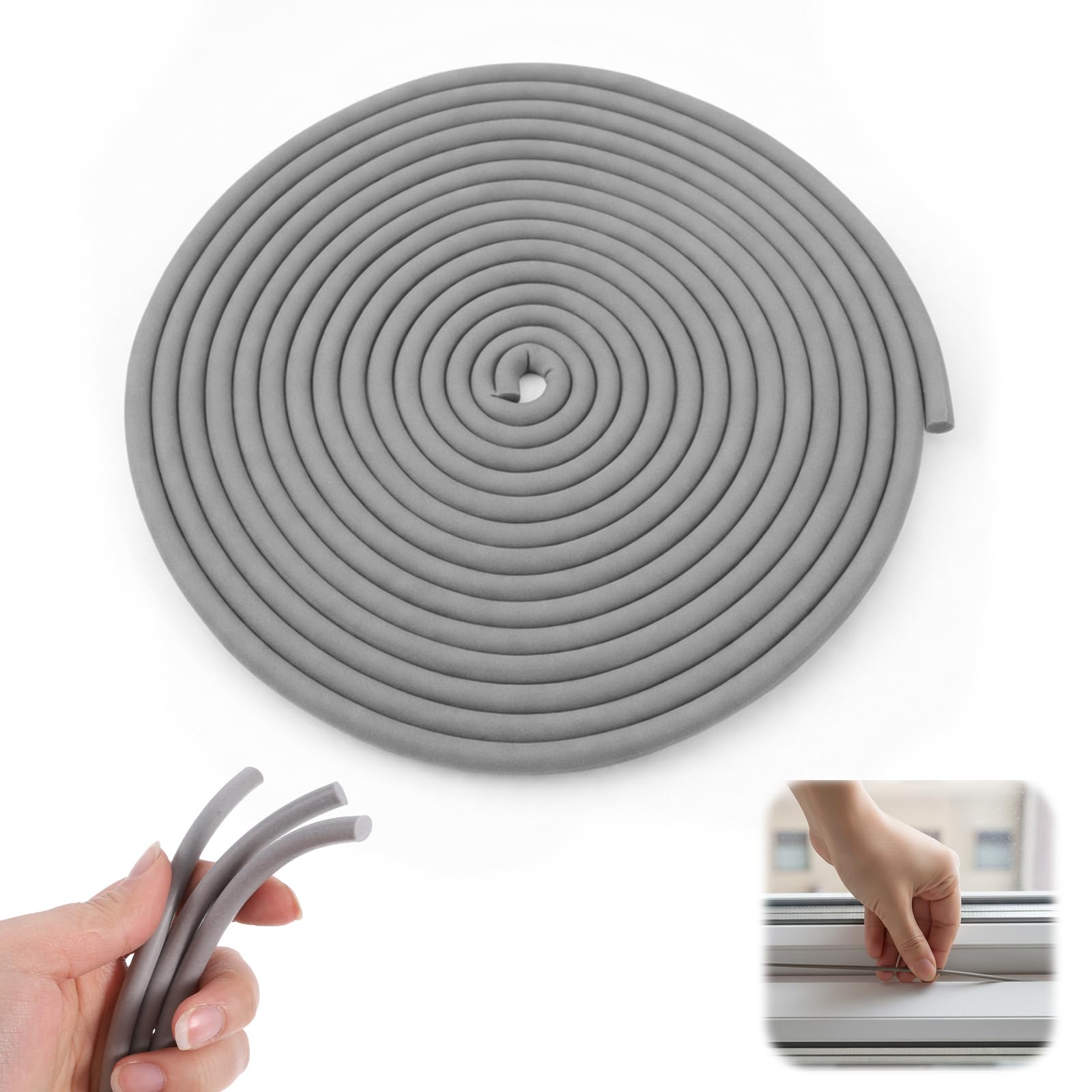 Backer Rod 1/4 Inch, Caulk Saver Foam Backing Rod for Concrete Expansion Joints, Weather Strip Seal Filler Rope, Rubber Foam Seal for Gaps and Joints Concrete Filling (1/4 Inch x 16.4 Feet)