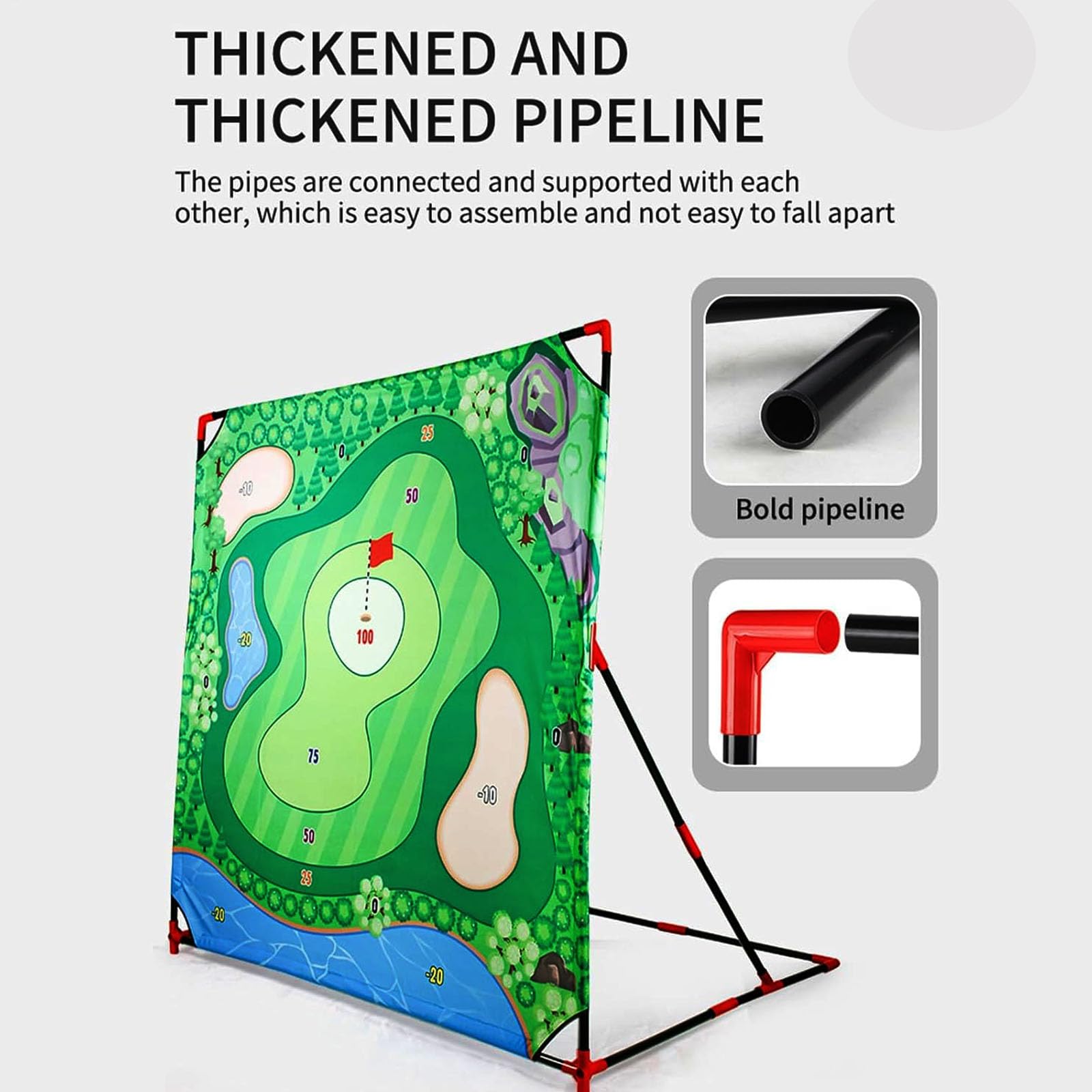 Ensemble De Jeu De Golf Chipping Battle, Entraîneur De Swing Professionnel avec Tapis D'entraînement Et Mur Cible pour Le Développement des Compétences, Tous âges