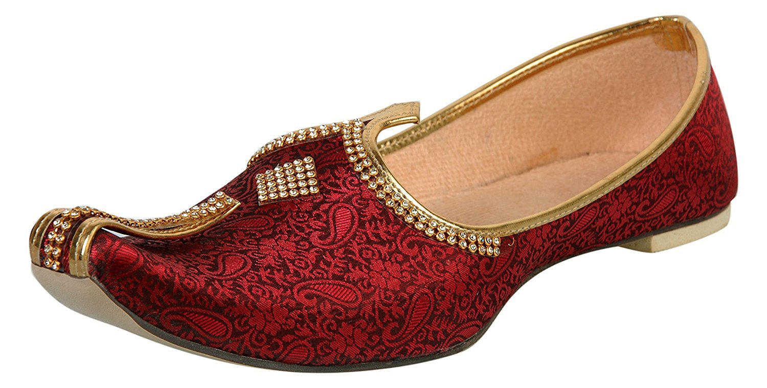 JOPELLE® Traditional Sherwani Juttis and Mojaris for Wedding Party Occasions Fashion Outdoor Indoor Lightweight Shoes with Rubber Sole for Men Classic Style (RED) 6UK (B07YSV4F23) Amazon Price History, Amazon Price Tracker