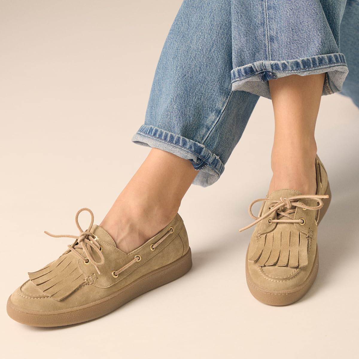 Paul Green Damen - Sneaker 1217-009 in beige Rauleder