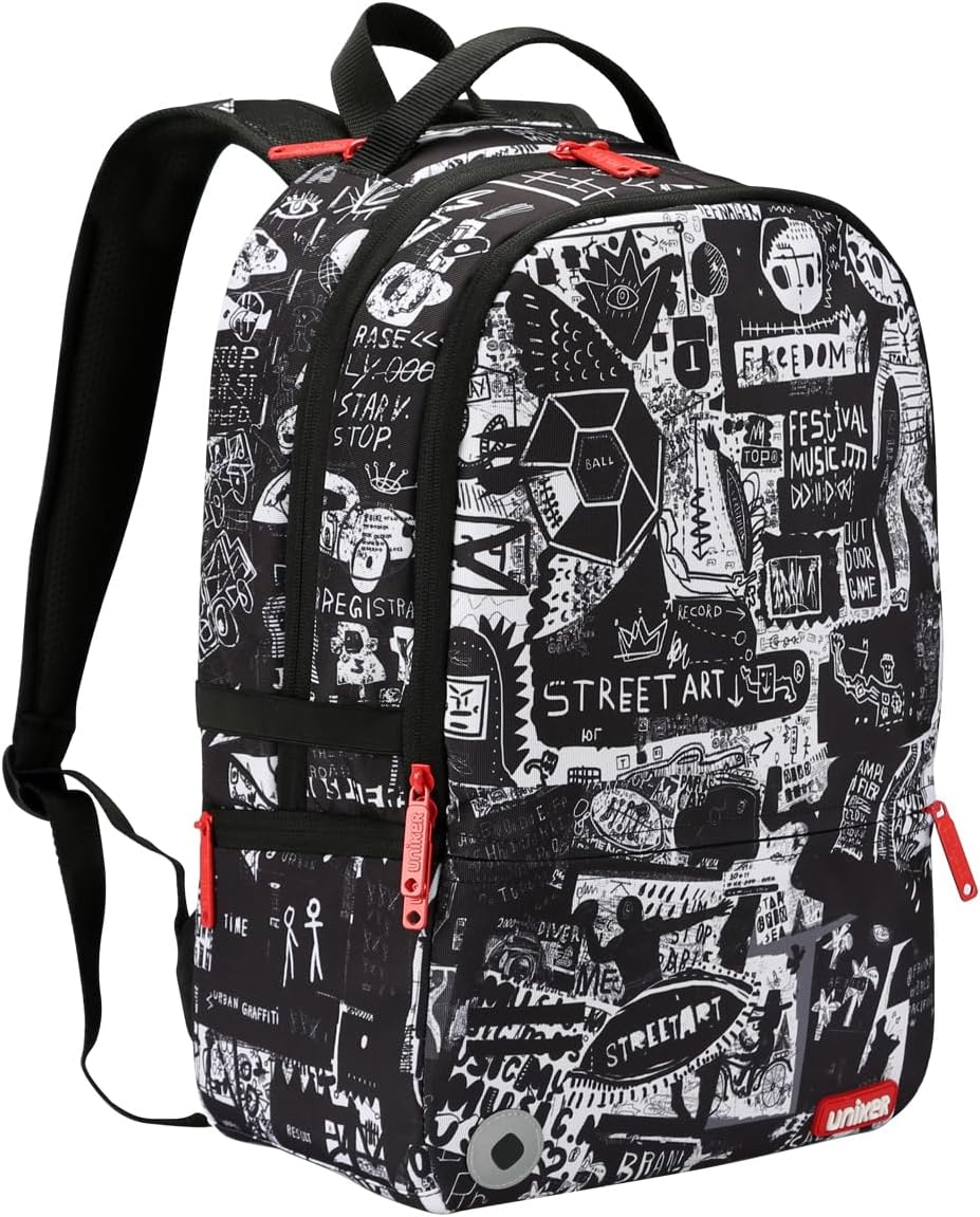 UNIKER Graffiti Backpack, Designer Laptop Backpack for 15.6 Inch Work,Water Resistant Backpack Computer Bag,Urban Graffiti