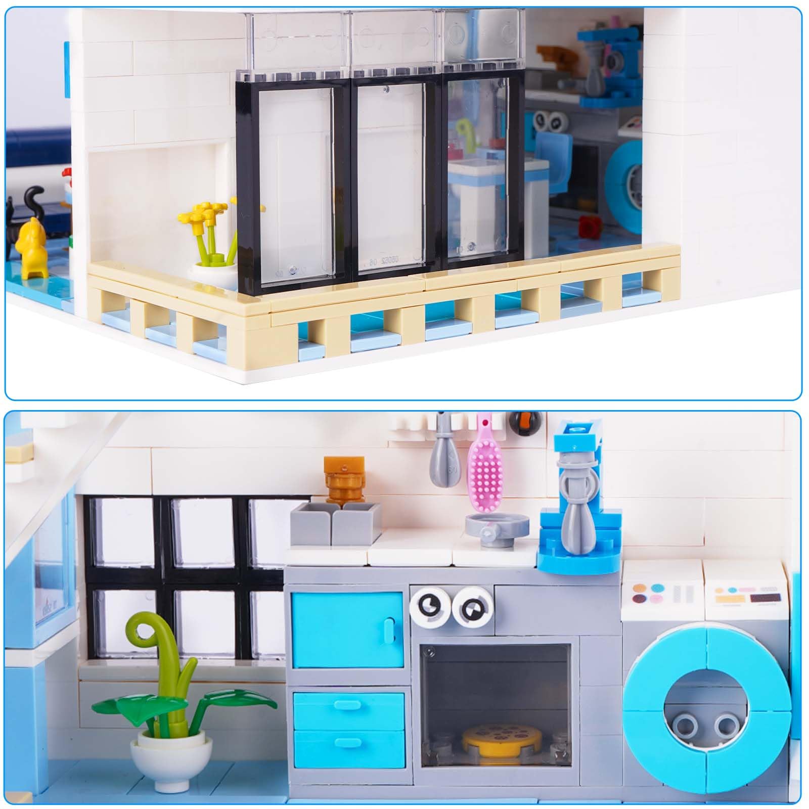 Juguete de Bloques de Construcción, Kit Mini Bloques la Casa los Amigos, Juego Bloques Modulares la Casa Dibujos Animados, Regalo Juguete Educativo para Niños Adolescentes 8+, 1235 Piezas
