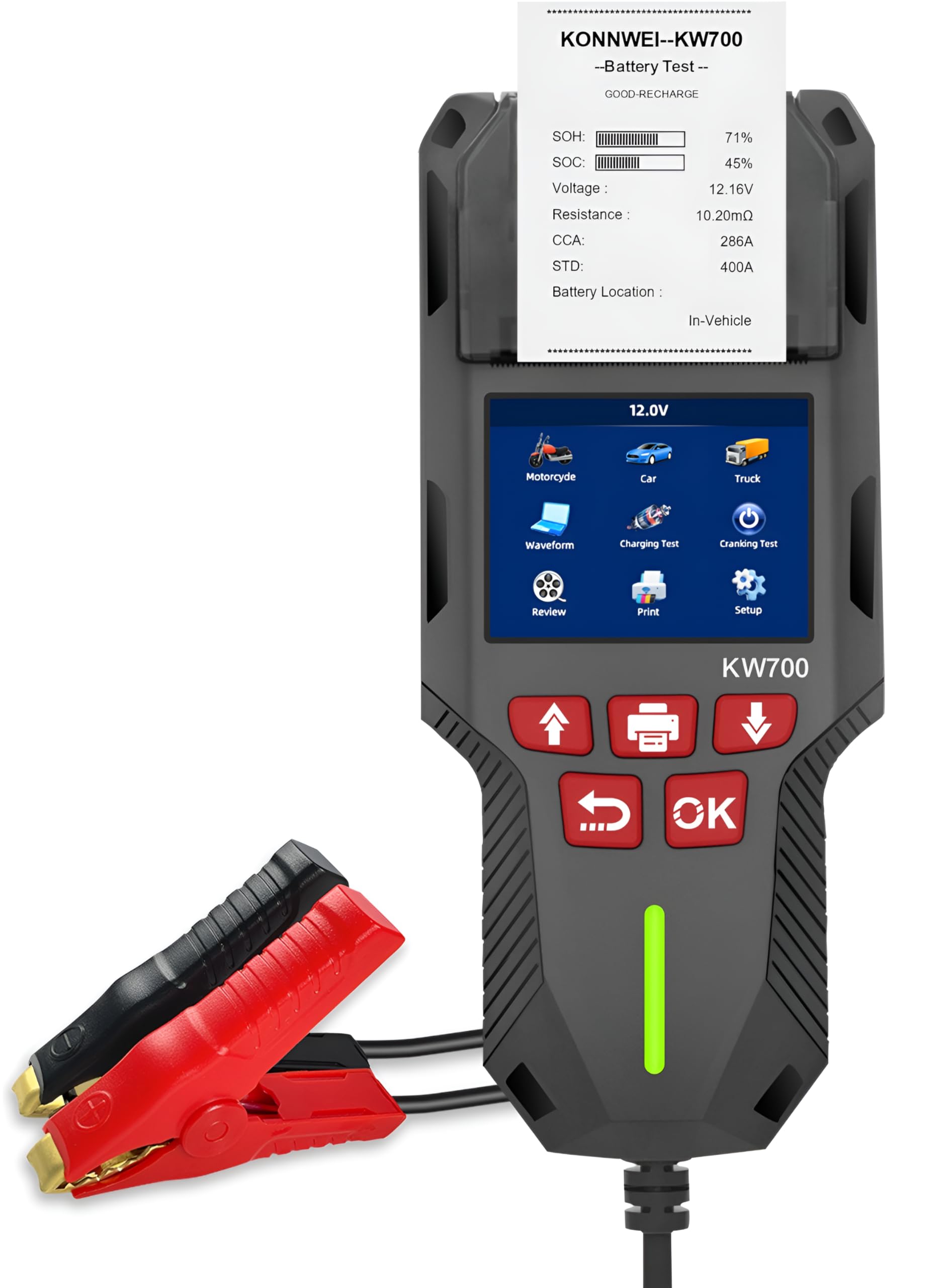 XPR3SS KW700 5-220AH Car Battery Tester 12V 24V 10-2000CCA For AGM GEL EFB Lithium Lead-Acid Battery Alternator Tester Load Tester-picture-29