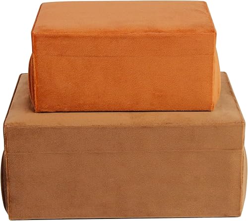 Miniatura 8 de HofferRuffer Cajas decorativas de terciopelo, cajas de joyería, cajas organizadoras de accesorios con elegante decoración de asa, juego clásico de