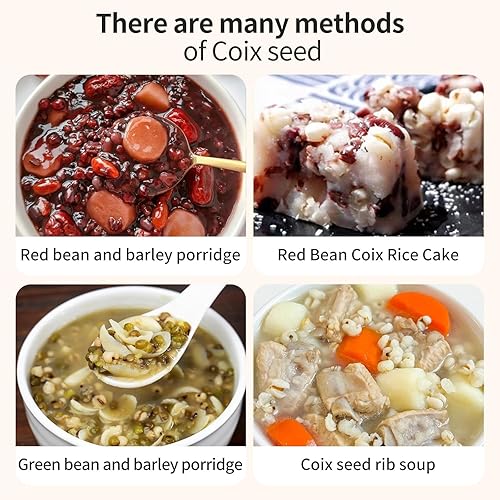 Miniatura 6 de Job's Tears - Semilla de coix 18 oz/500 g – Cebada perlada natural, ideal para té, bebidas, gachas de avena y sopa, sin gluten, sin aditivos