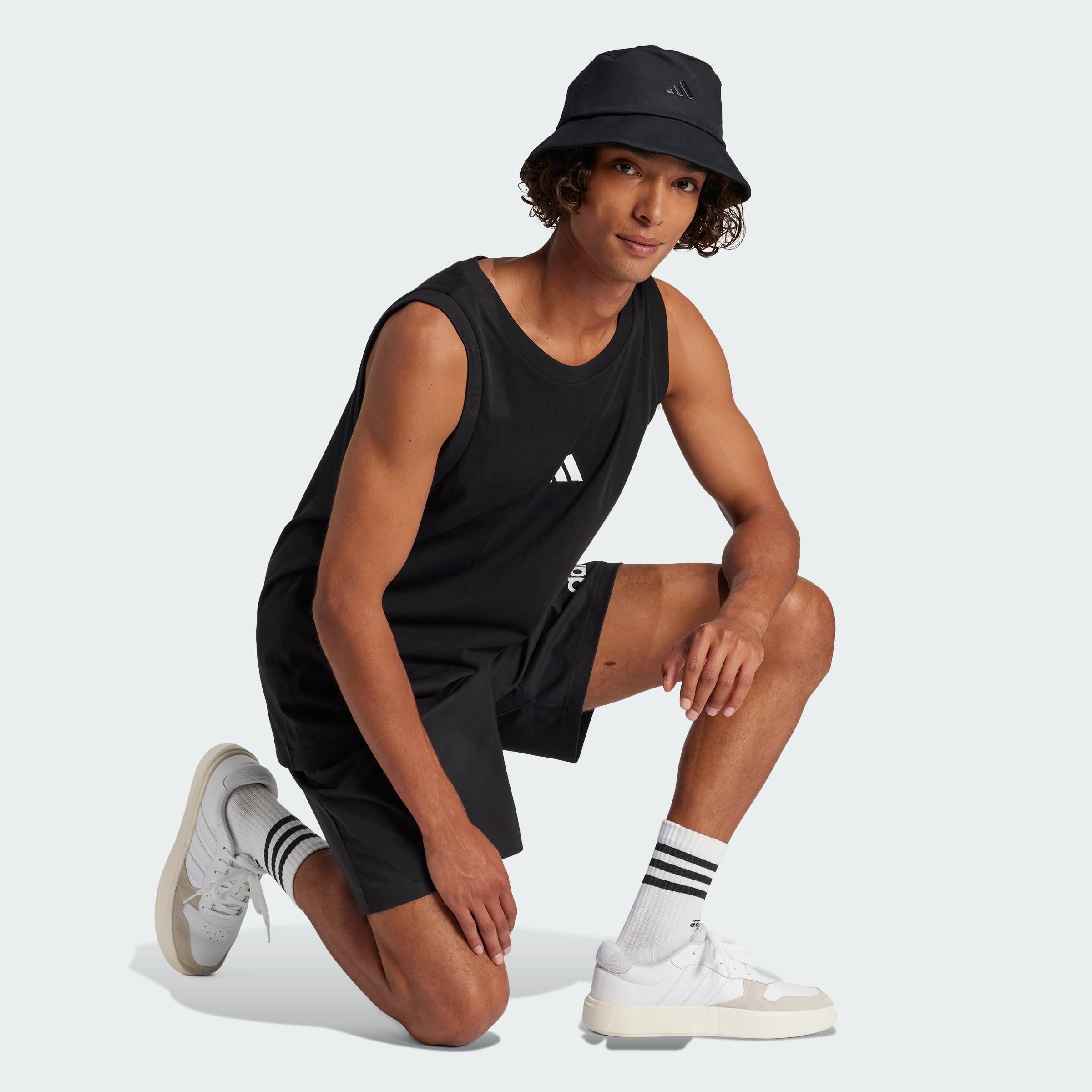 Adidas Męska koszulka bez rękawów Essentials z małym logo Single Jersey