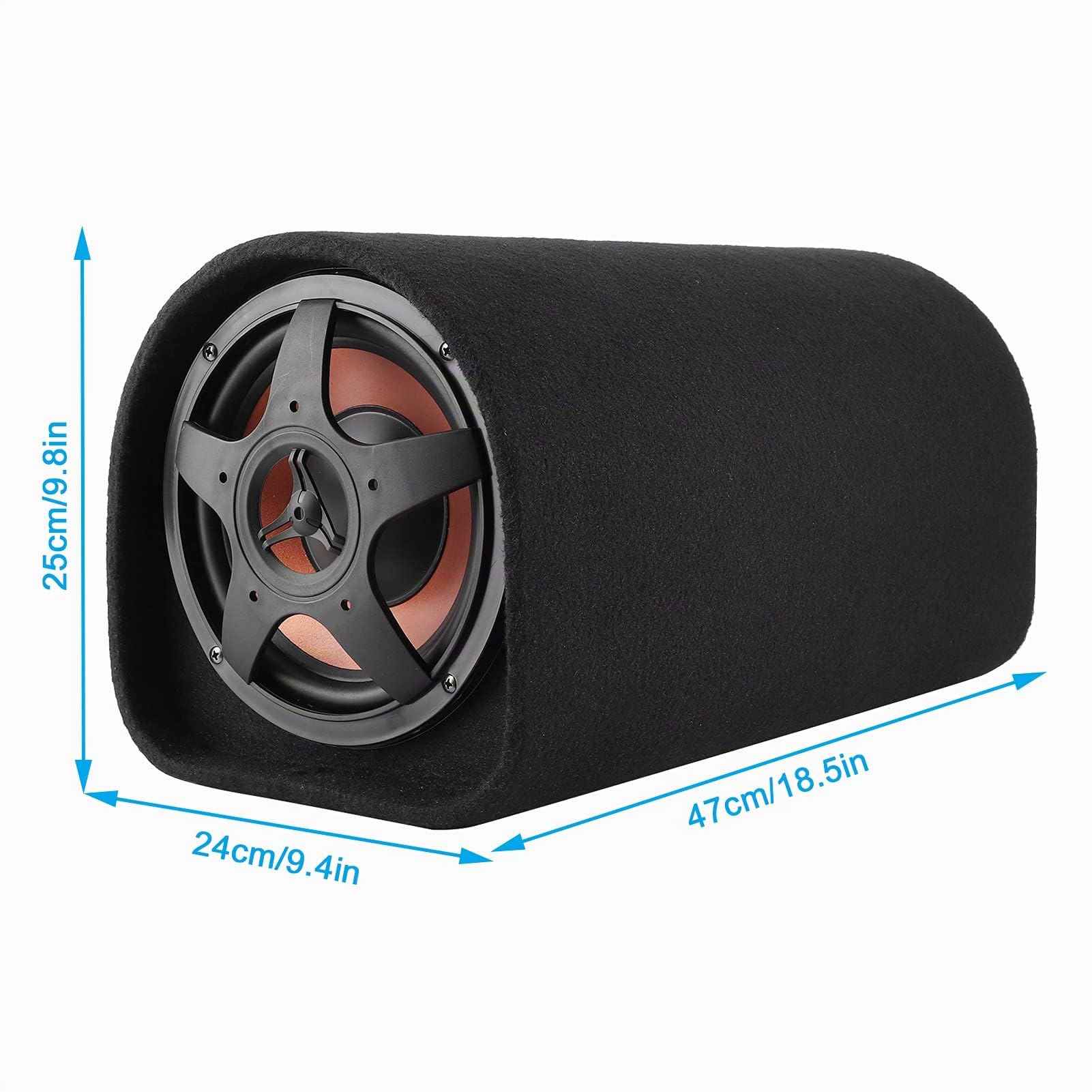 Subwoofer, Qiilu 12V 600W Subwoofer de coche Altavoces de graves de coche Amplificador de sonido de modificación de audio de gran consumo