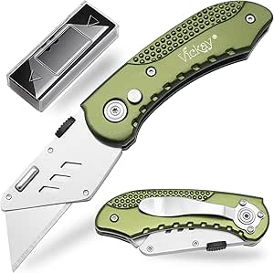 Vickay Folding Utility Knife, Box Cutter with 5 SK5 Quick Change Blades ...