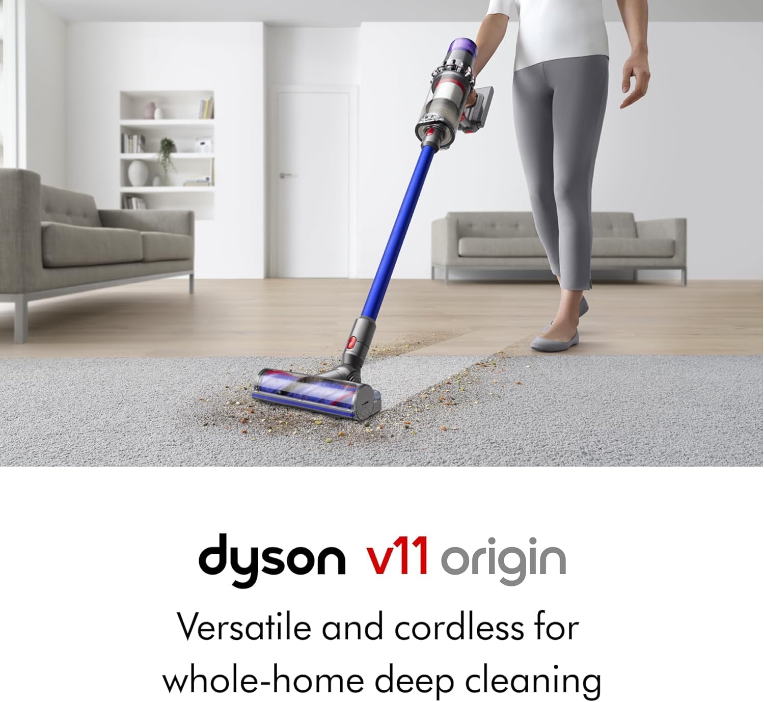 Dyson V11 Origin Cordless Vacuum, Nickel/Blue (Renewed)