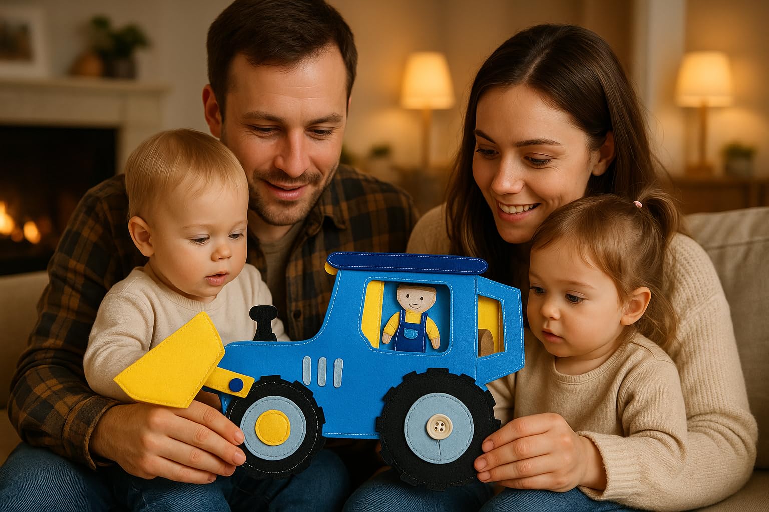 ZAC HOME Educational Tractor Quiet Book, Interactive Felt Learning Craft Quiet Book, Yellow, Standard - Image 2