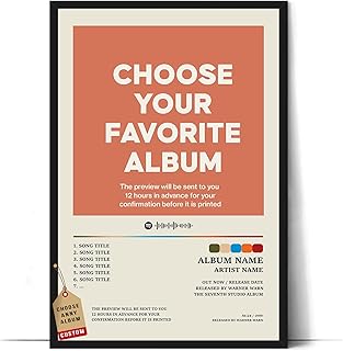 Custom Album Cover Poster Canvas - Request Your Own Choice, Personalized Art Print, Wall Decor, Customized Gifts Idea for Family, Friend Style 7